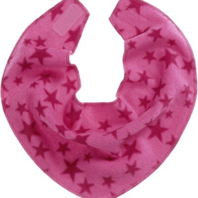 Fleece triangular scarf stars -pink
