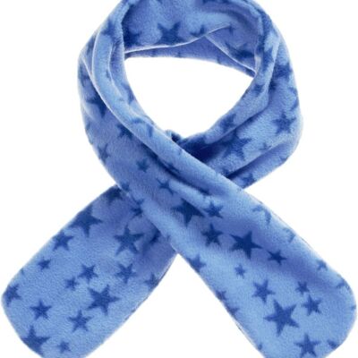Fleece plug-in scarf stars -blue