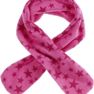 Fleece plug-in scarf stars -pink