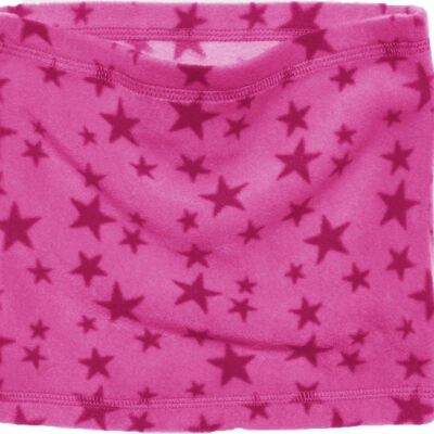 Fleece tube scarf stars -pink
