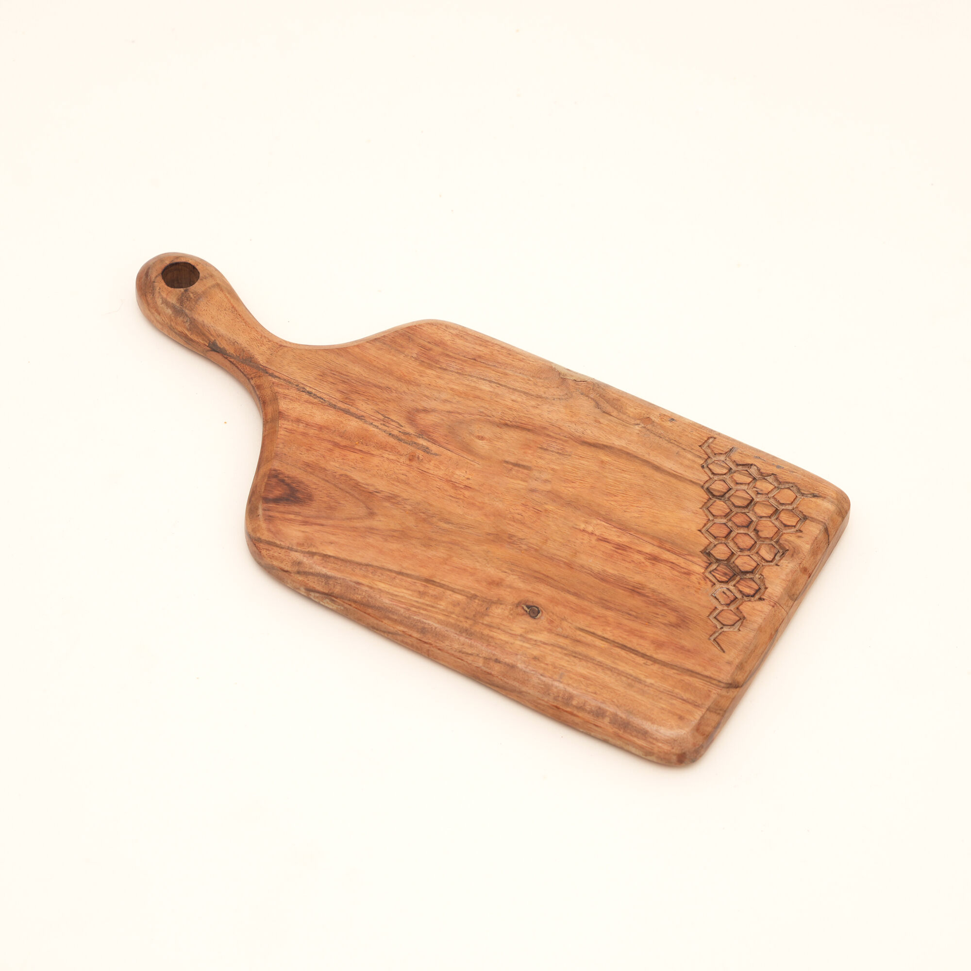 Square Grip Acacia Wood Chopping Board with Handle 17x35cm