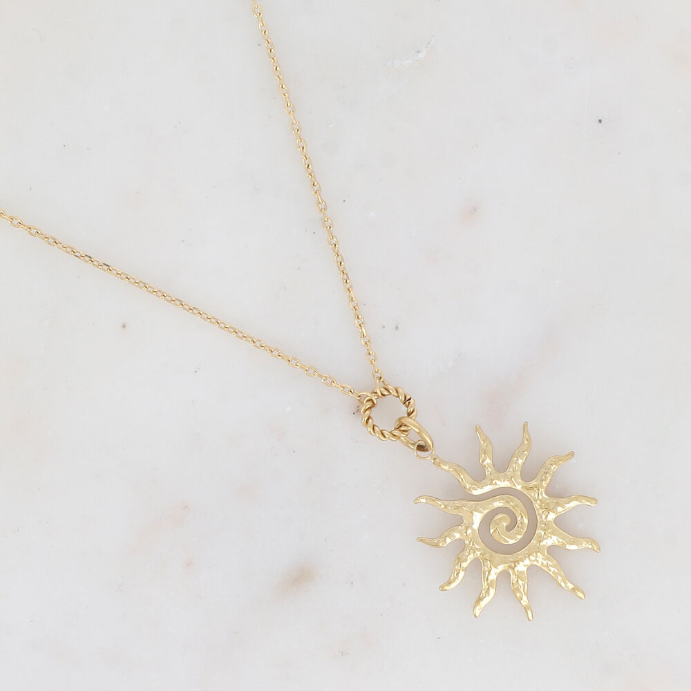 Necklace with hammered sun