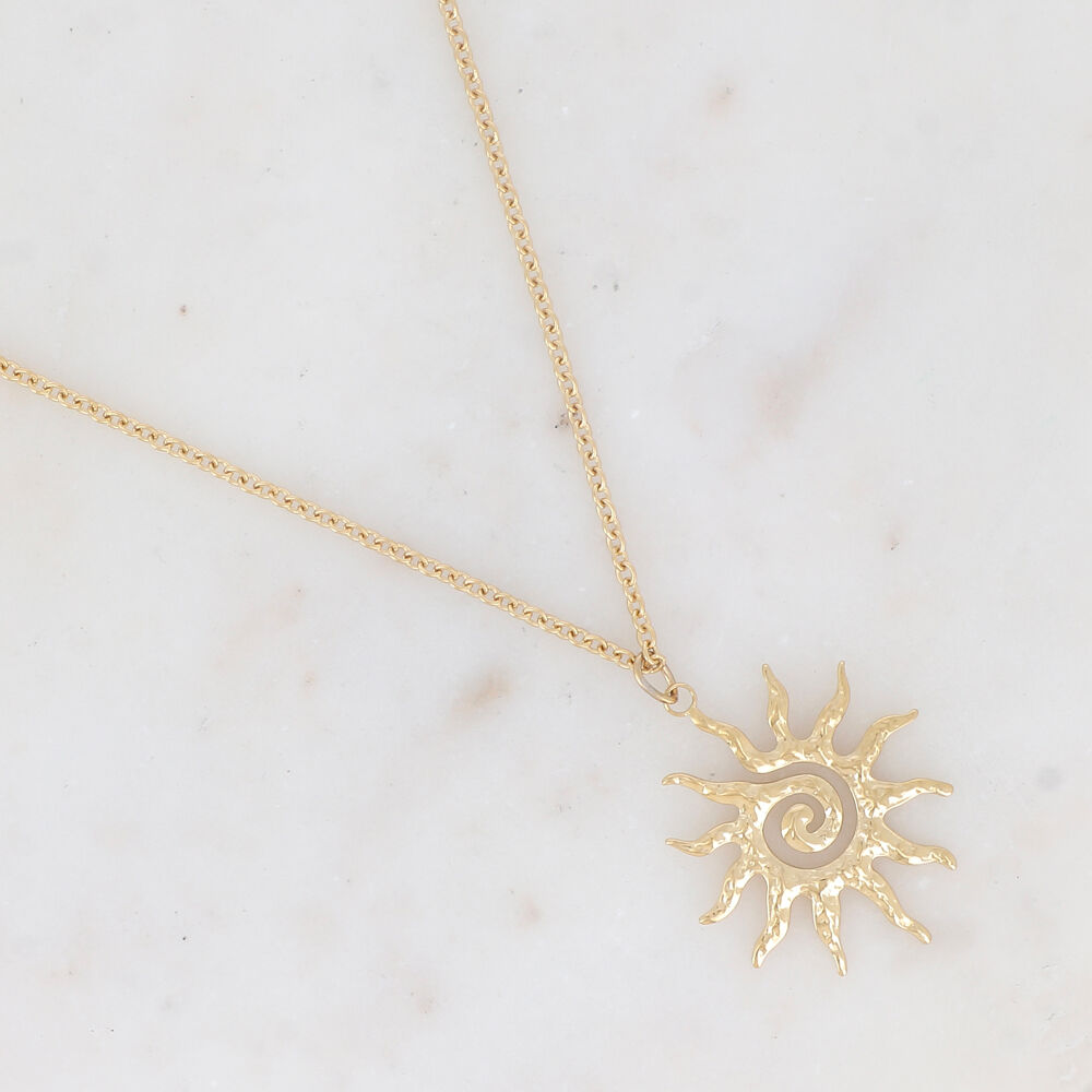 Necklace with hammered sun