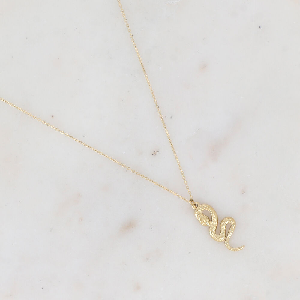 Necklace with snake pendant
