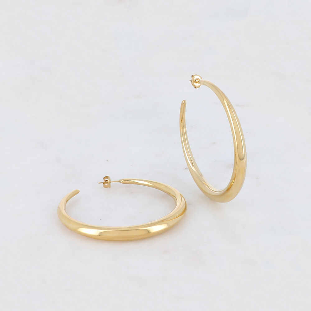 Mirror-effect chip hoop earrings