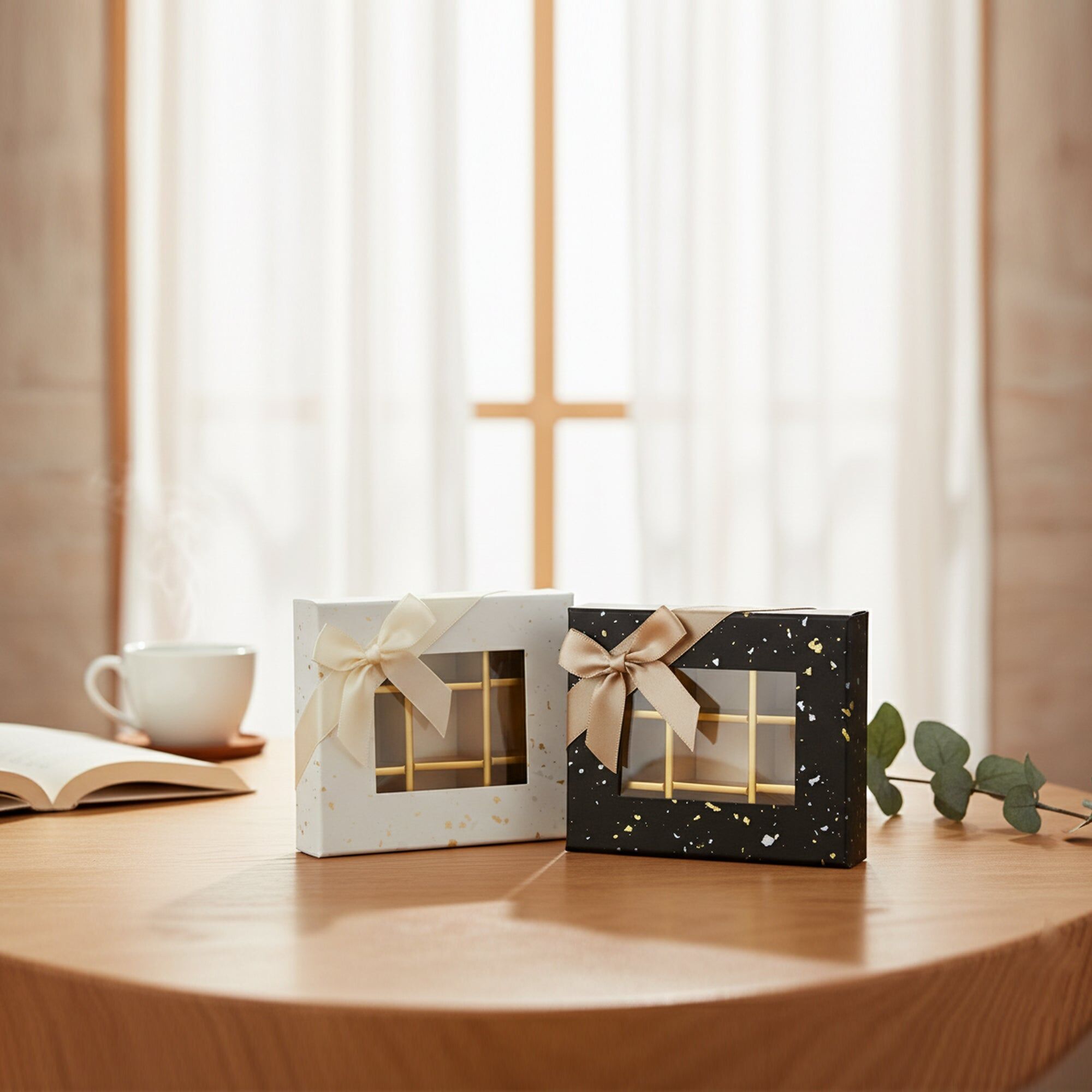 Splash Design Gift Box with Display Window - 9 compartments (Colors Available)