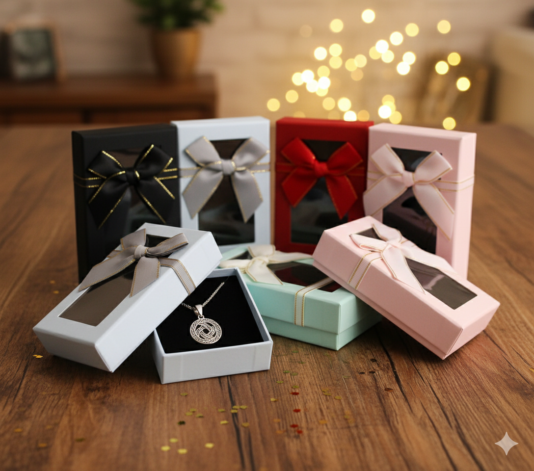 Small Rigid Gift Box With Window and Ribbon (Colors Available)
