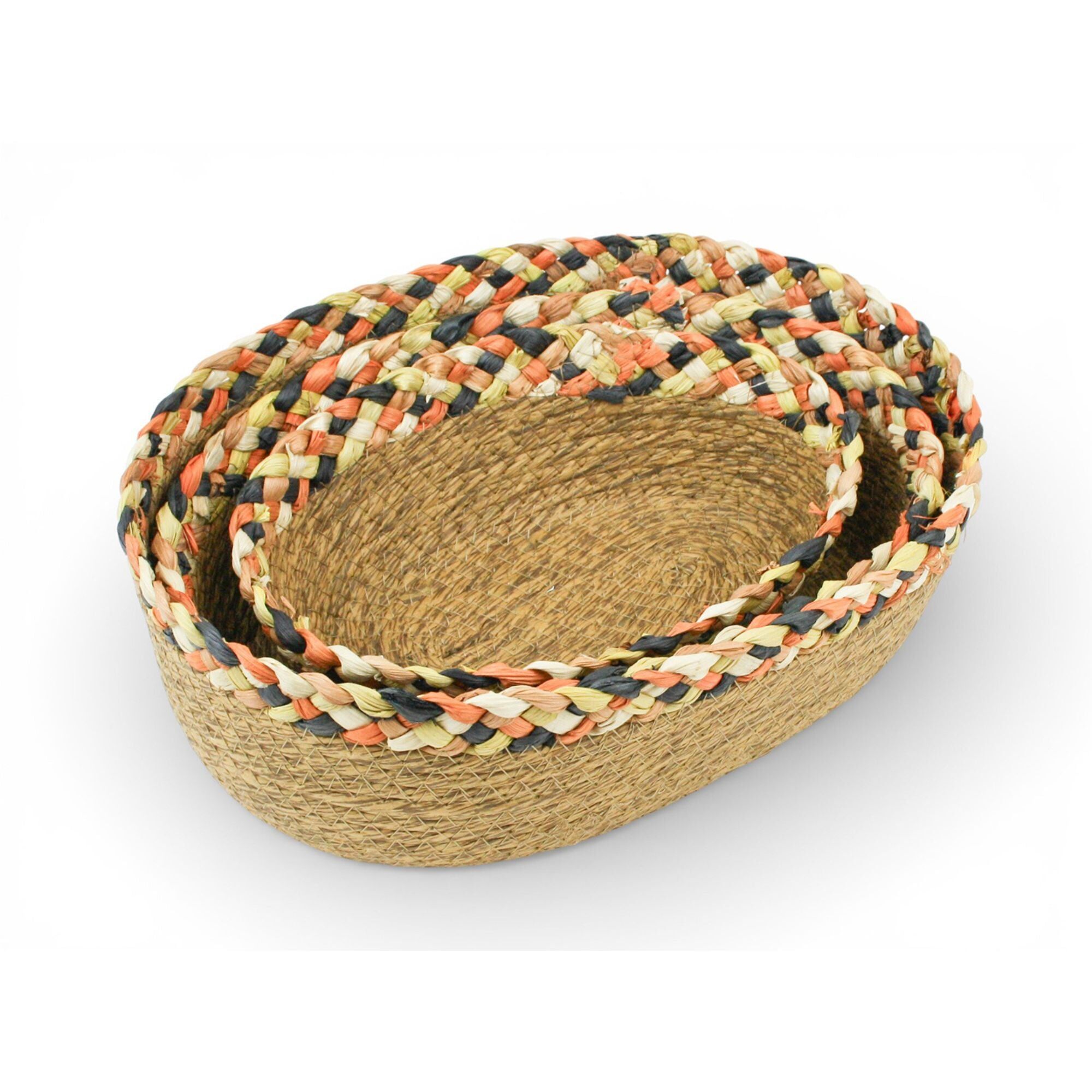 Set of 3 Natural Woven Storage Baskets