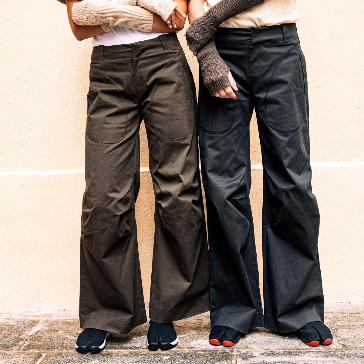 Pantalon plissé aux genoux unisex