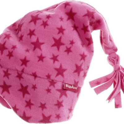 Fleece-Zipfelmütze Sterne -pink