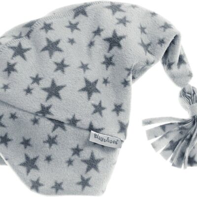 Cappello a punta in pile stelle -grigio