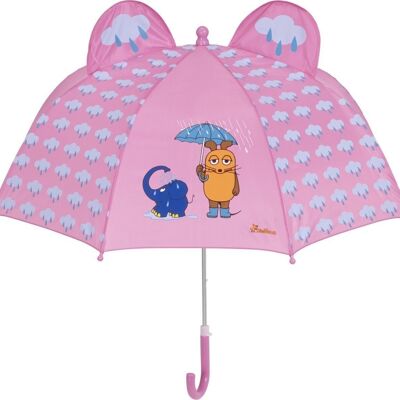 Paraguas 3D el ratón y el elefante -rosa