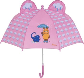 Parapluie 3D la souris & l'éléphant - rose 1