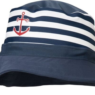 Cappello a secchiello con protezione dai raggi UV Maritim - navy/bianco