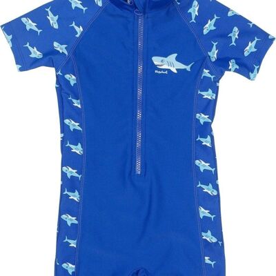 UV protection one piece shark -blue