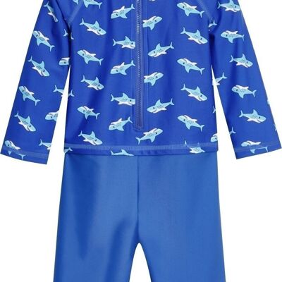 UV protection one-piece shark 1/1 arm -blue