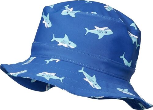 UV-Schutz Fischerhut Hai -blau