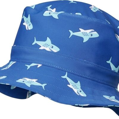 Sombrero pescador protección UV tiburón -azul