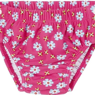 Pantaloni per pannolini con protezione UV fiori a bottone - rosa