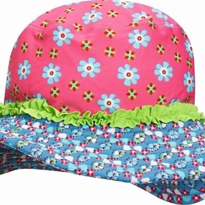 Gorro protección UV flores -rosa