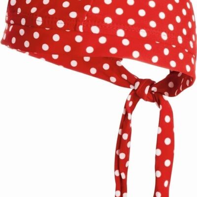UV protection headscarf dots -red