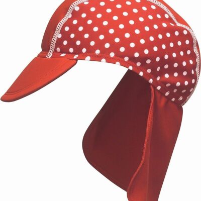 UV protection hat dots -red