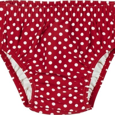 UV protection diaper pants dots to button - red