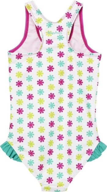 Maillot de bain anti-UV DIE MAUS fleurs - blanc/rose 2