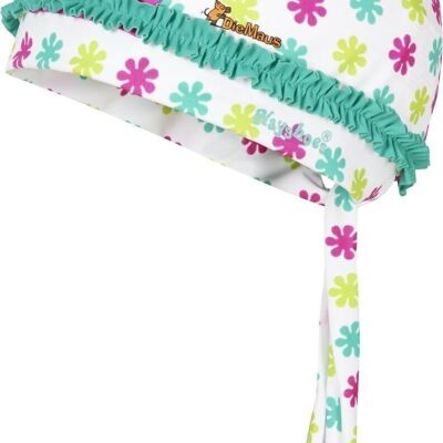 UV protection headscarf DIE MAUS flowers -white/pink