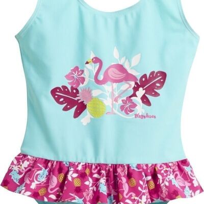 Maillot de bain protection UV flamant rose -turquoise