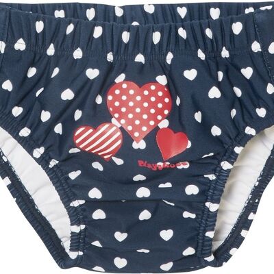 UV protection diaper pants hearts to button -navy