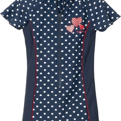UV protection one-piece hearts -navy