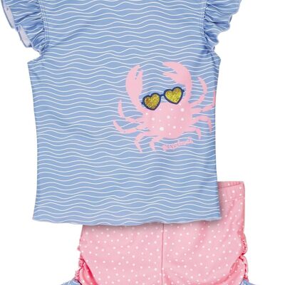 UV protection bath set crab - blue/pink