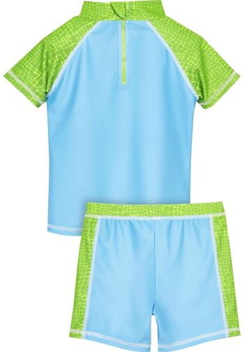 Ensemble de bain anti-UV Dino - bleu/vert 2