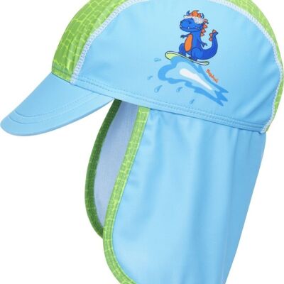 UV protection cap Dino - blue/green