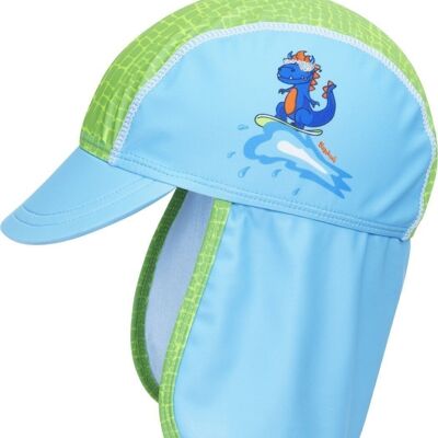UV protection cap Dino - blue/green