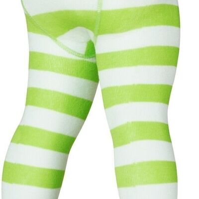 Tights with block stripes - green