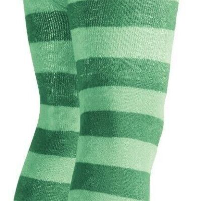 Thermal tights with block stripes - green