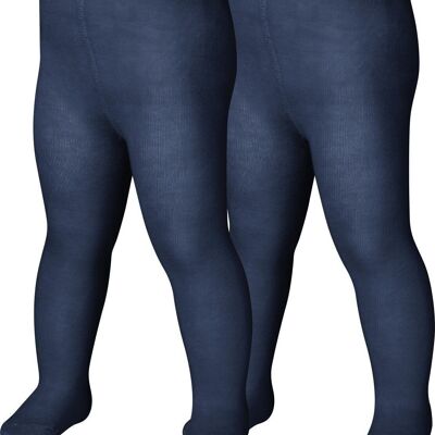 Collant uni double pack -navy