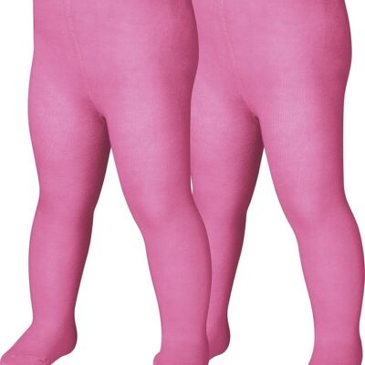 Tights uni double pack -pink