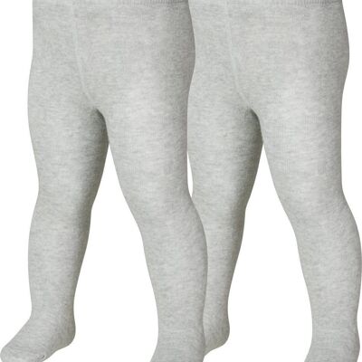 Lot de 2 collants uni - gris/mélange