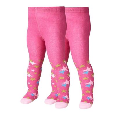 Tights stars double pack -pink