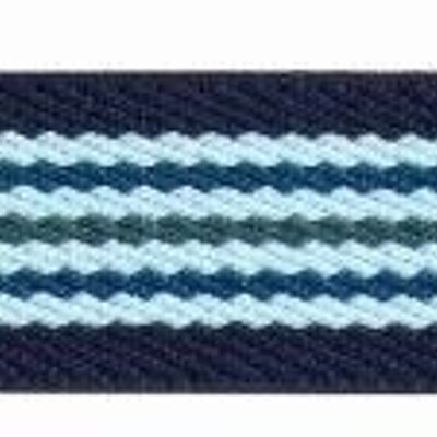 Elastic belt, football clip, stripes - light blue/navy