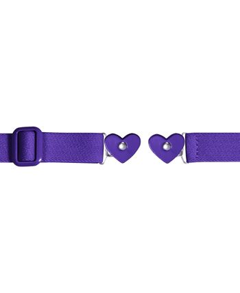 Ceinture élastique clip coeur uni violet 3