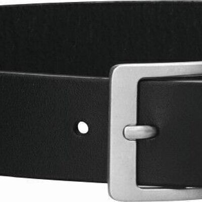 Cinturón de cuero de 30 mm de ancho - negro con hebilla ardillón