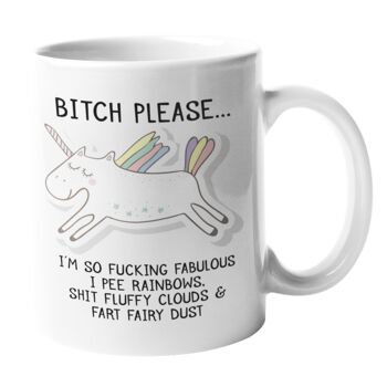 Chienne s'il vous plaît je suis si fabuleuse tasse de licorne 2