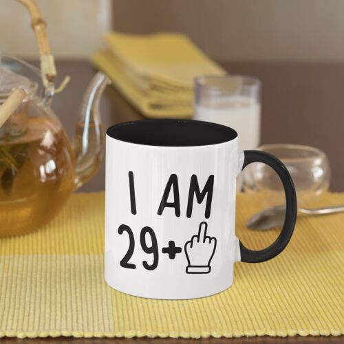 Middle Finger 30th Birthday Black Inner and Handle Mug