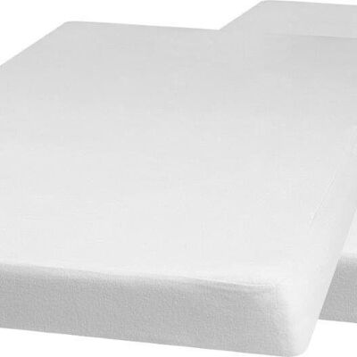 Lot de 2 draps-housses Molton 60x120 cm - blanc