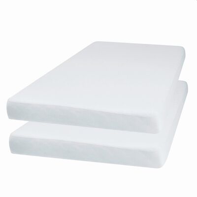 Jersey fitted sheets 60x120 cm 2 pack - white