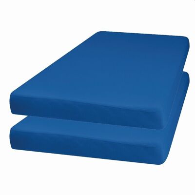 Jersey-Spannbettlaken 60x120 cm 2er Pack -blau